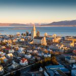 aerial view of city buildings during daytime Reykjavik