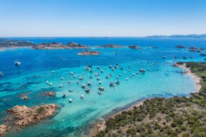 View of Sardinia coastline on a clear day