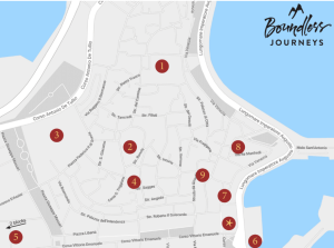 Map of points of interest in Bari