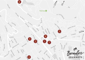 Map showing points of interest in Cusco