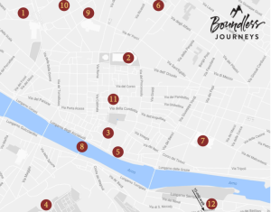Map showing points of interest in Florence