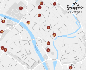 Map of points of interest in York