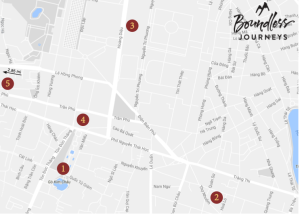 Map of points of interest in Hanoi