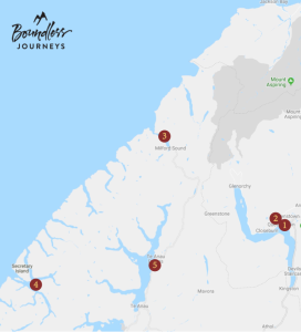 Map of points of interest in Queenstown