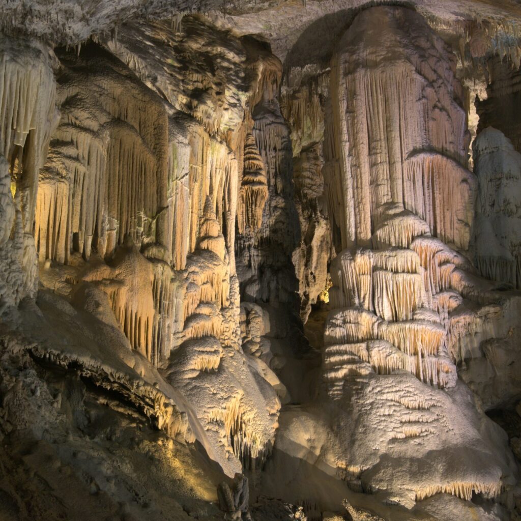 Dramatic limestone cave formations