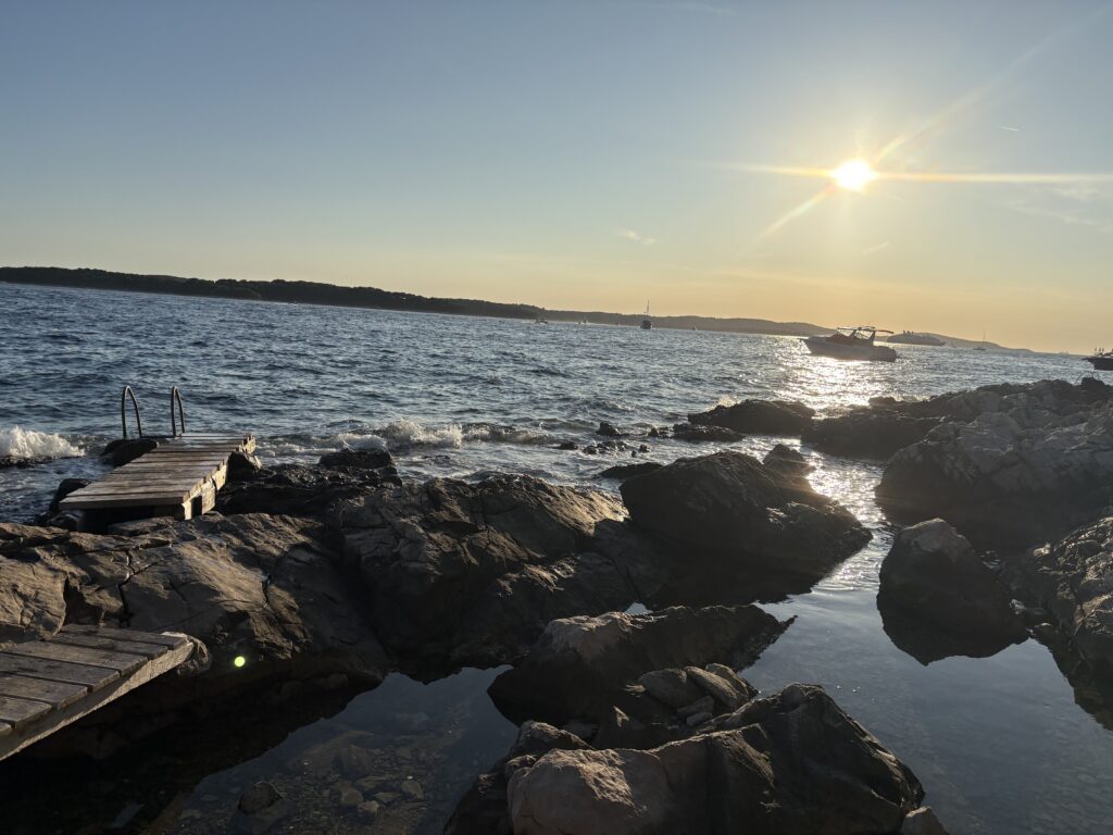 High sun over Croatia coast on Boundless Journeys tour