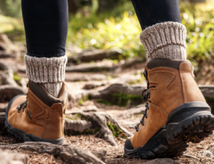 Image of woman's hiking feet walking up a trail